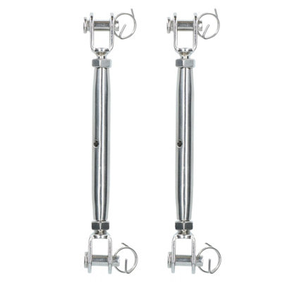 AB Tools Rigging Screw 8mm Jaw To Jaw Turnbuckle Straining Marine Stainless 2 Pack from B&Q