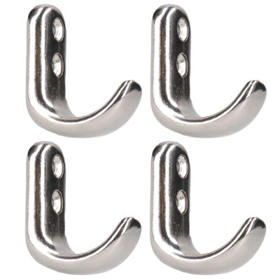 AB Tools Stainless Steel Coat Hook 4mm By 31mm Polished Marine Grade 316 4 Pack from B&Q