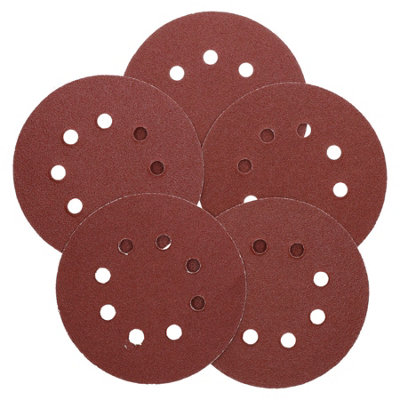 AB Tools 125mm 5" Hook And Loop Sanding Sander Abrasive Da Discs Medium 80 Grit 5Pc from B&Q