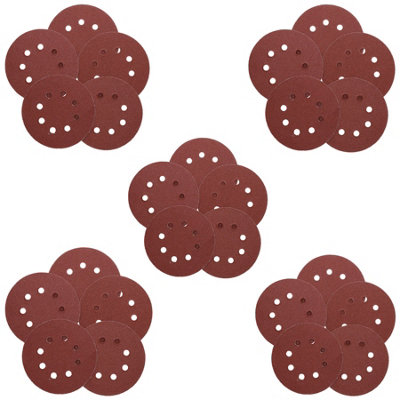 AB Tools 125mm 5" Hook And Loop Sanding Sander Abrasive Da Discs Medium 80 Grit 25Pc from B&Q
