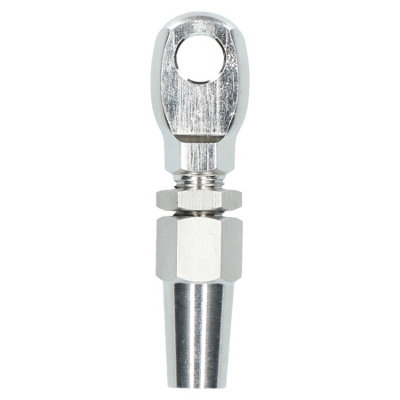 AB Tools 5mm Wire Cable Rope Eye Rigging Terminal Swageless Diy Fitting Stainless 316 from B&Q