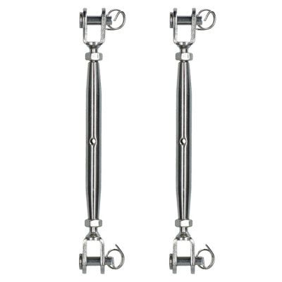 AB Tools Rigging Screw 6mm Jaw To Jaw Turnbuckle Straining Marine Grade Stainless 2Pk from B&Q