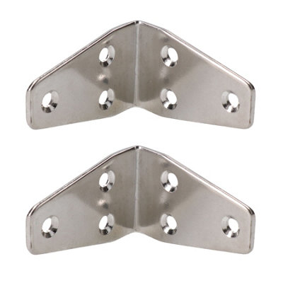 AB Tools Marine Angle Bracket 90 Degree Brace Marine Stainless Steel 56mm X 35mm 2Pk from B&Q