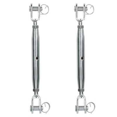 AB Tools Rigging Screw 12mm Jaw To Jaw Turnbuckle Straining Marine Grade Stainless 2Pk from B&Q