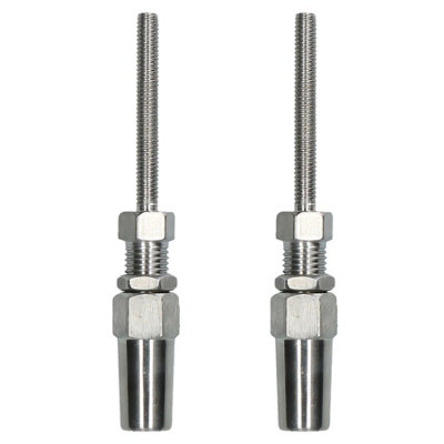AB Tools 4mm Wire Cable Rope Rigging Stud Terminal Swageless Diy Fitting Stainless 2Pk from B&Q