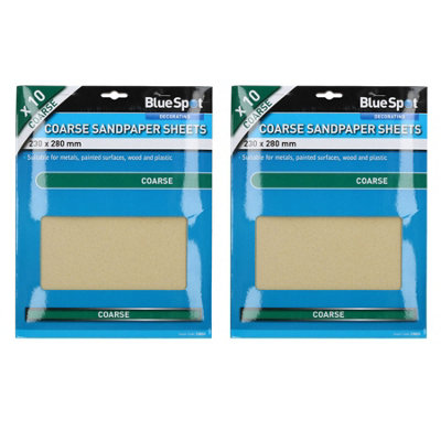 AB Tools 20Pc Assorted Sandpaper Sanding Sheets For Metal Wood Plastic Coarse 60 Grit from B&Q