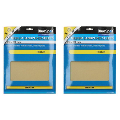 AB Tools 20Pc Assorted Sandpaper Sanding Sheets For Metal Wood Plastic Medium 100 Grit from B&Q