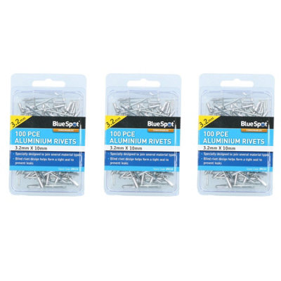 AB Tools 300 Metric Aluminium Blind Pop Pot Rivets Set Fastener Fastening 3.2mm X 10mm from B&Q