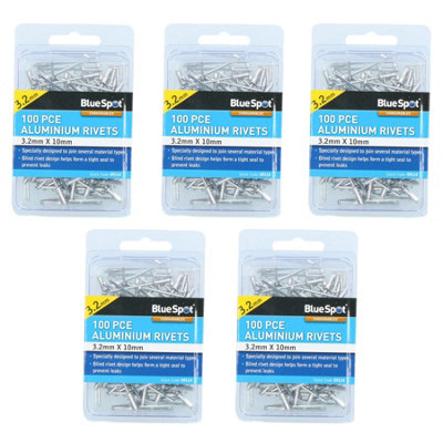 AB Tools 500 Metric Aluminium Blind Pop Pot Rivets Set Fastener Fastening 3.2mm X 10mm from B&Q
