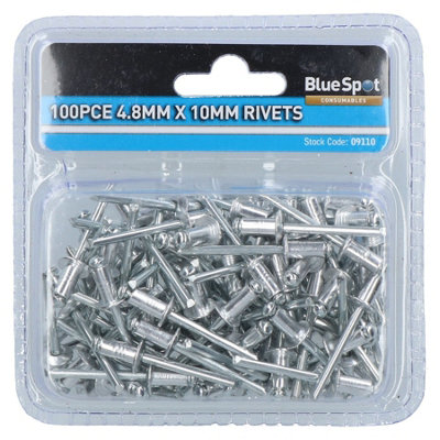 AB Tools 100 Metric Aluminium Blind Pop Pot Rivets Set Fastener Fastening 4.8mm X 10mm