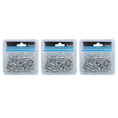 B&Q -  300 Metric Aluminium Blind Pop Pot Rivets Set Fastener Fastening 4.8mm X 10mm