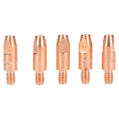 AB Tools 0.8mm Mig Welding Welder Round Contact Tips For Mb25 Mb36 Euro Torches 5Pk from B&Q