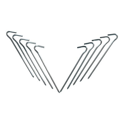 AB Tools 10Pc Heavy Duty Galvanised Steel Metal Tent Pegs Camping Tent Awning Holders from B&Q