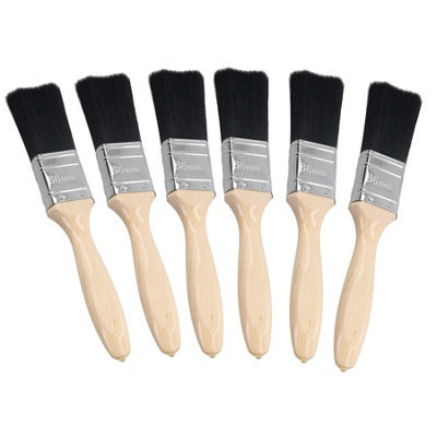 B&Q -  6Pc 40mm 1.5" Paint Brush Painters Decorators Decorating With Wooden Handle