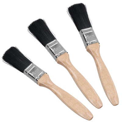 B&Q -  3Pc 25mm 1" Paint Brush Painters Decorators Decorating With Wooden Handle