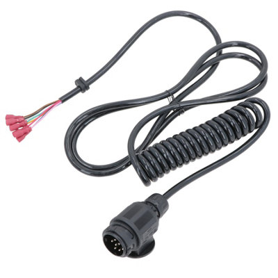 AB Tools 13 Pin Style Plug With Trailer Curly Extension Lead Cable 4 Metres For Ifor Williams from B&Q
