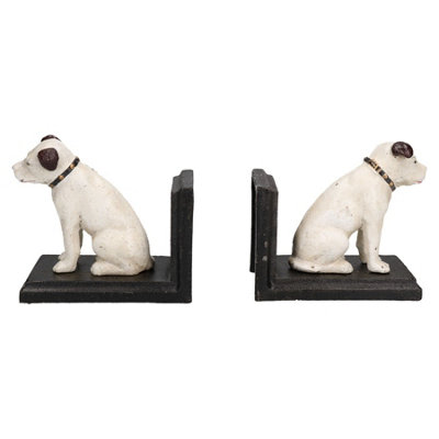 AB Tools Hmv Nipper Dog Bookends Ornament Figurine Cast Iron Book Ends Stand Holder from B&Q