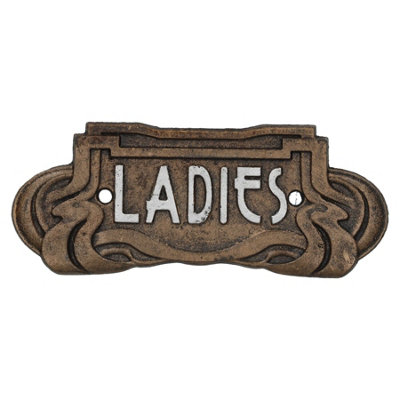 AB Tools Art Nouveau Ladies Toilet Cast Iron Sign Plaque Door Wall Cafe Shop Pub Hotel from B&Q