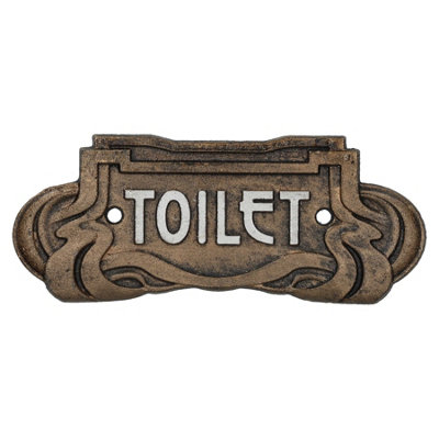 AB Tools Art Nouveau Toilet Cast Iron Sign Plaque Door Wall Cafe Shop Pub Hotel Bar from B&Q