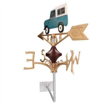 AB Tools Landrover Defender Weather Vane Vain Wall Mount Gold House Roof Cast Iron from B&Q
