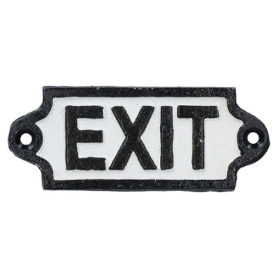 AB Tools Exit Cast Iron Sign Plaque Door Wall Fence Post Cafe Shop Pub Hotel Bar Cafe from B&Q