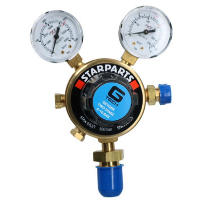 AB Tools Oxygen O2 Regulator Two Stage 2 Gauge Gas Bottle 300 Bar Welding Welder from B&Q