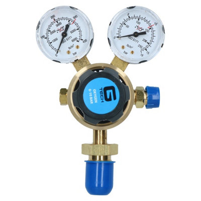 AB Tools Oxygen O2 Regulator Single Stage 2 Gauge Gas Bottle 300 Bar Welding Welder from B&Q