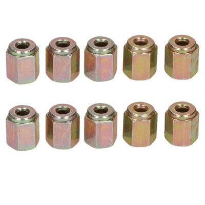AB Tools Steel Female Brake Pipe Union Fittings 10mm X 1mm For 3/16" Brake Pipe 10Pc from B&Q