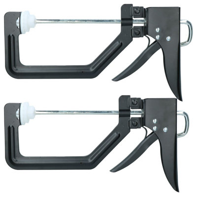 B&Q -  2Pc 150mm Quick Grip Speed Clamp Holder Holding Carpenters Woodworking