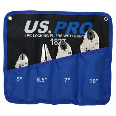 AB Tools Locking Grip Wrench Set Vice Locking Pliers Mole Grips Soft Grip Handles 4Pc from B&Q