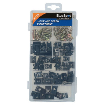 AB Tools Screw And U Type Cushion Speed Clips Assortment Kit Fasteners Fixings 170Pc