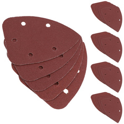 AB Tools Hook And Loop Detail Sanding Pads Discs 140mm Triangular 80 Grit Medium 25Pc from B&Q