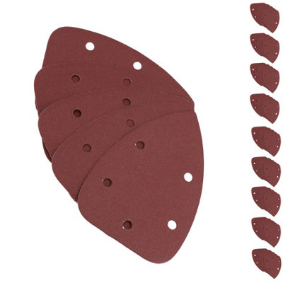 AB Tools Hook And Loop Detail Sanding Pads Discs 140mm Triangular 120 Grit Fine 50Pc from B&Q