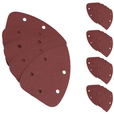 AB Tools Hook And Loop Detail Sanding Pads Discs 140mm Triangular 120 Grit Fine 25Pc from B&Q