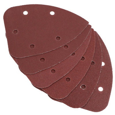 AB Tools Hook And Loop Detail Sanding Pads Discs 140mm Triangular Mixed Grit 6 Pack from B&Q