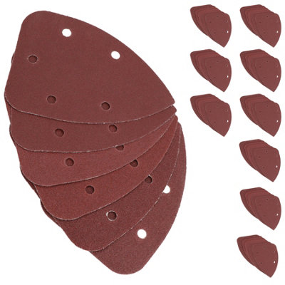 AB Tools Hook And Loop Detail Sanding Pads Discs 140mm Triangular Mixed Grit 60 Pack from B&Q