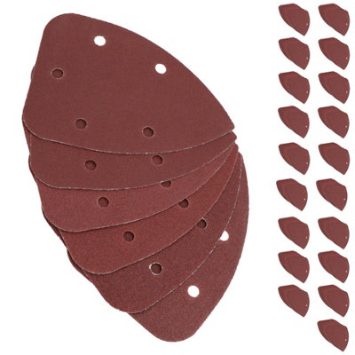AB Tools Hook And Loop Detail Sanding Pads Discs 140mm Triangular Mixed Grit 120 Pack from B&Q