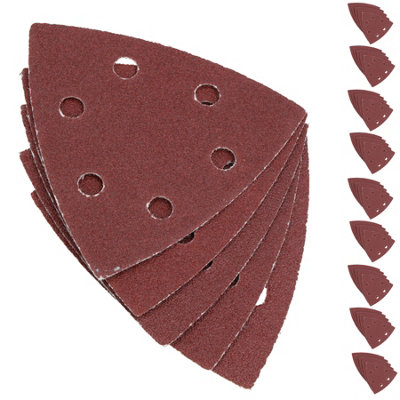 AB Tools Hook Loop Delta Sanding Abrasive Discs Pads 93mm Triangle 80 Grit Medium 50Pc
