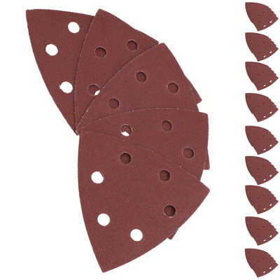 AB Tools Hook Loop Delta Sanding Abrasive Discs Pads 93mm Triangle 120 Grit Fine 50Pc