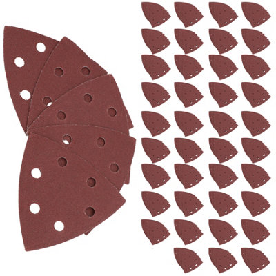 AB Tools Hook Loop Delta Sanding Abrasive Discs Pads 93mm Triangle 120 Grit Fine 200Pc