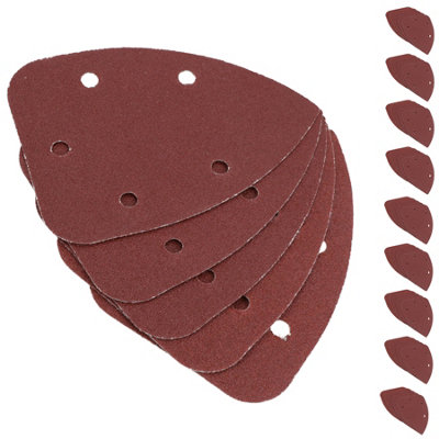 AB Tools Hook And Loop Detail Sanding Pads Discs 140mm Triangular 80 Grit Medium 50Pc from B&Q