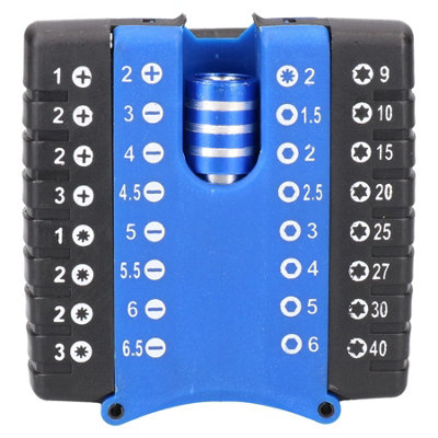 AB Tools 33Pc Screwdriver Power Bits Slotted Hex Pozi Phillips Torx + Drill Attachment from B&Q