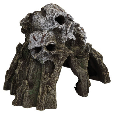 AB Tools Aquatic Aquarium Decor Skull Mountain Fish Tank Ornament Medium 21X13X15Cm from B&Q
