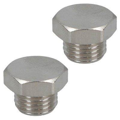 AB Tools 2 Pack 1/4" Bsp Hex Blanking Plug Port Air Line Compressor Fitting Ft080 from B&Q