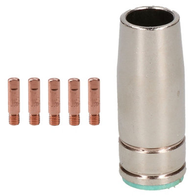 AB Tools 1 Shroud & 5 X 1.0mm Contact Tips Mig Welding Binzel Style Euro Torch Mb25 from B&Q