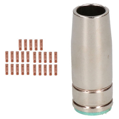 AB Tools 1 Shroud & 25 X 1.0mm Contact Tips Mig Welding Binzel Style Euro Torch Mb25 from B&Q