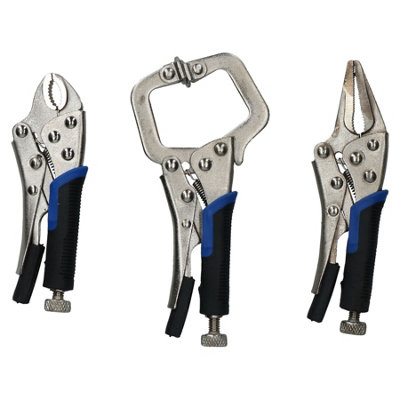 Ab Tools Mini Locking Pliers Clamp Mole Vice Grip Plier For Hobby Craft Welding 3Pc Set