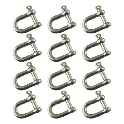 AB Tools 12 Pack 12mm Galvanised Steel D Shackle Dee Link Chandlery Lifting Towing from B&Q