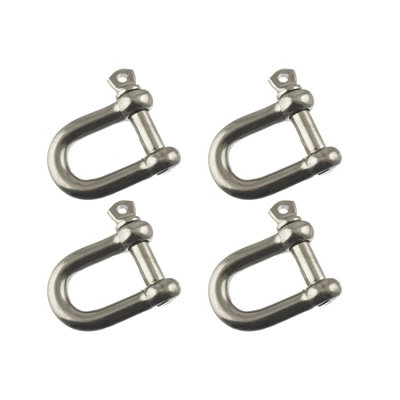 AB Tools 4 Pack 12mm Galvanised Steel D Shackle Dee Link Chandlery Lifting Towing from B&Q