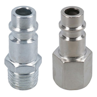 AB Tools Euro Air Line Hose Compressor Fittings Connector Male Quick Release 2 Pack 1/4" from B&Q